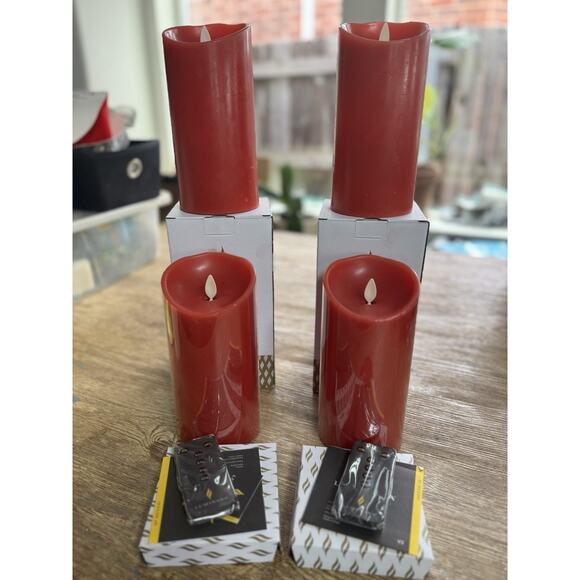 Luminara Flameless Unscented Wax Candles w/Remote Moving Wick Pillar 3x6.5 *READ - Picture 1 of 10